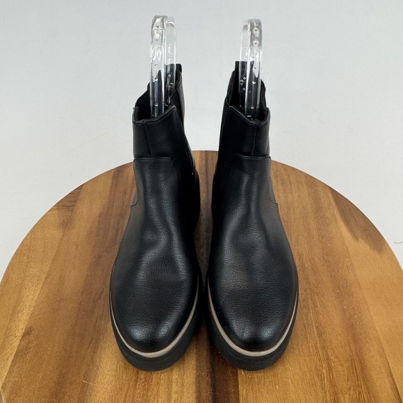 Womens Dr Scholls Nice Max Up Black Faux Pull On Wedge Chelsea Boots Size 6.5 M - Picture 4 of 8